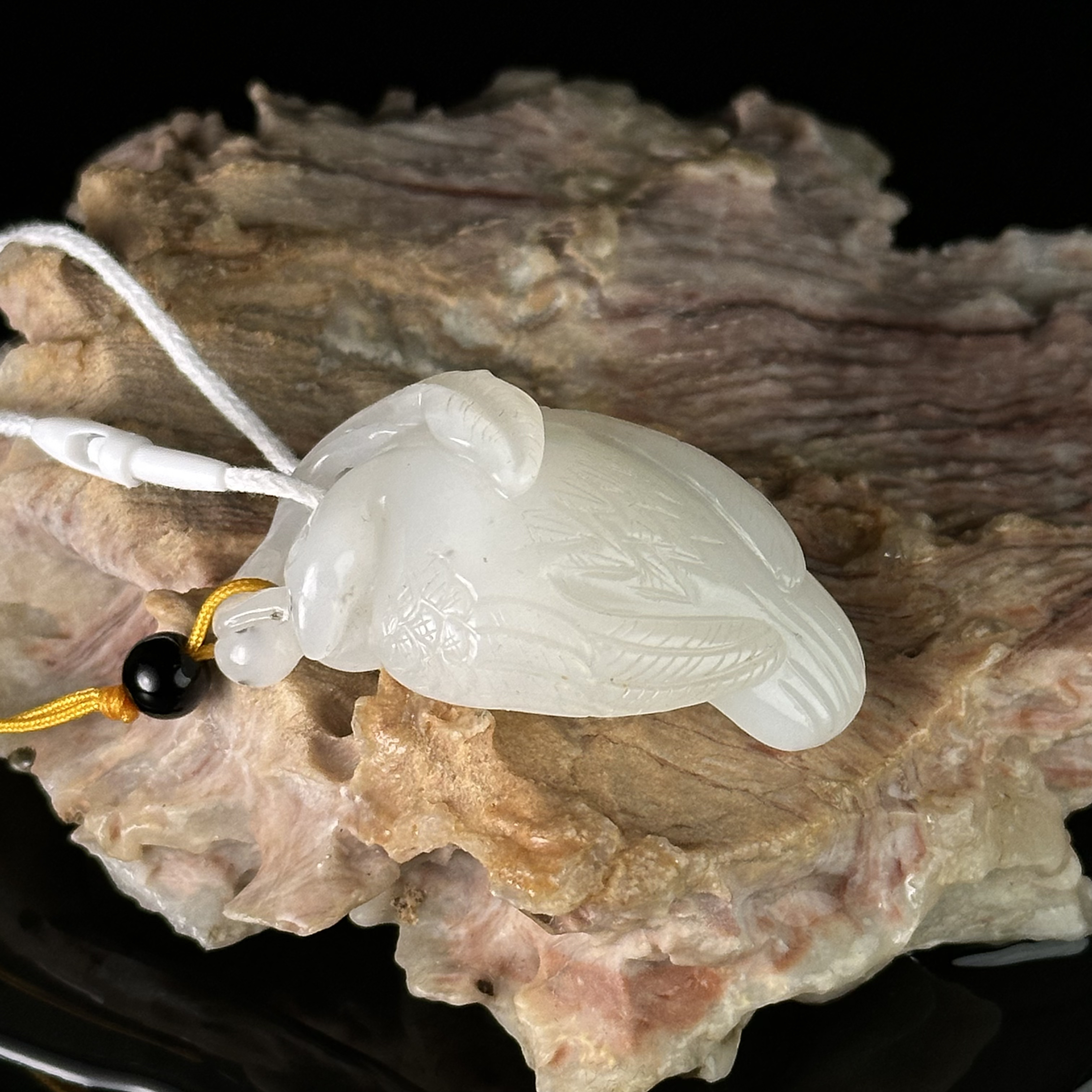 20世纪和田玉花鸟纹把件 ZR80115004*【上海兰馨】