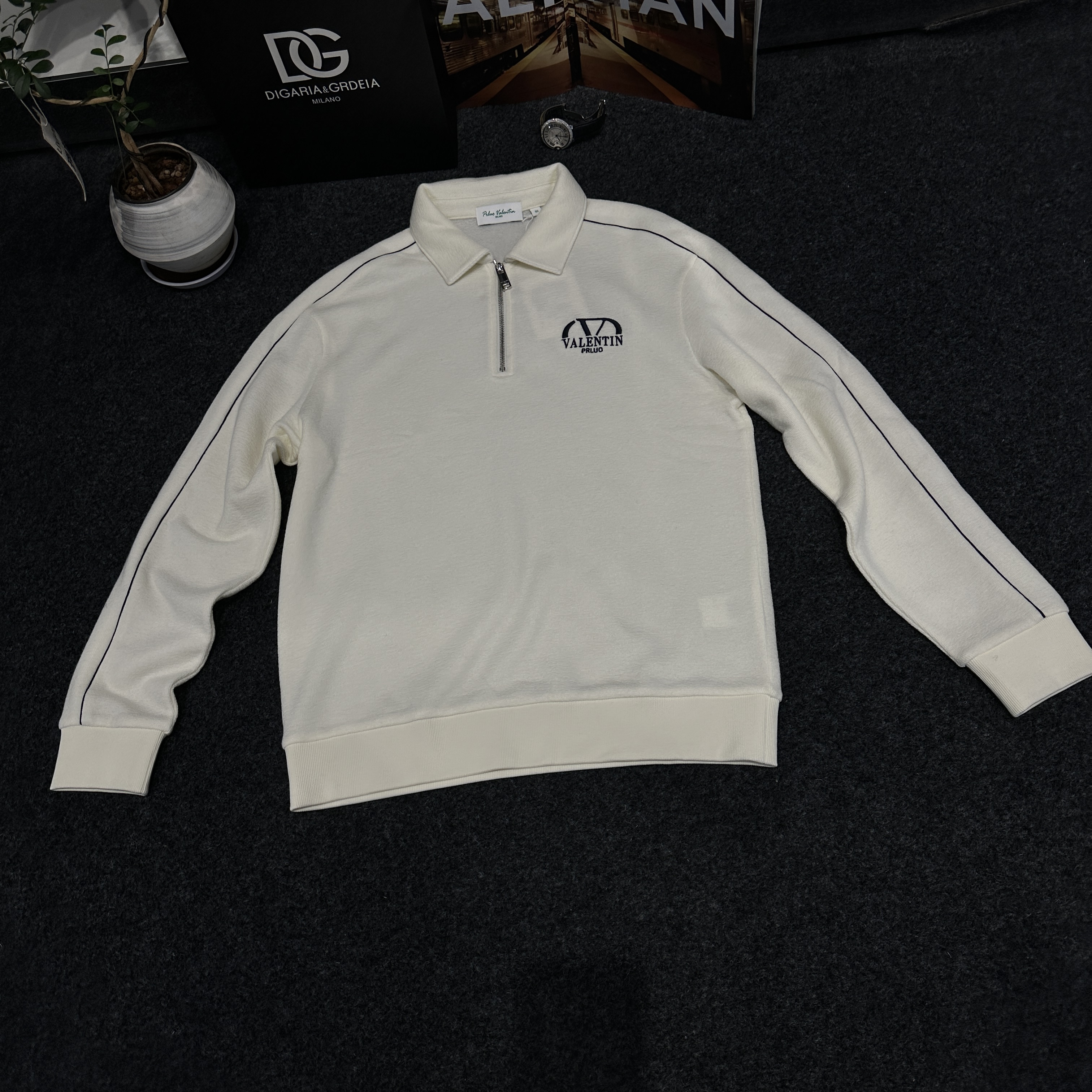 DHX轻奢男装秋冬原创VALENTIN翻领卫衣秋季