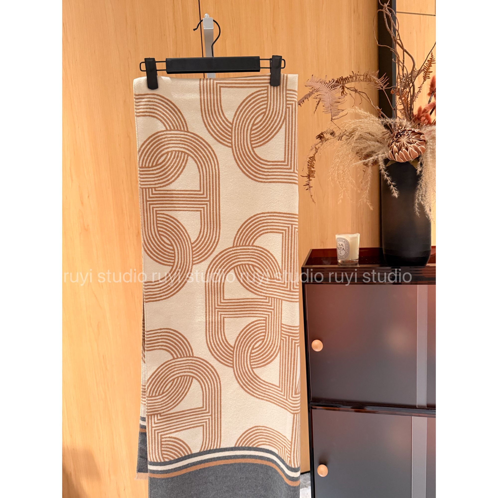 Ruyi如一【围巾】猪鼻子长花纹围巾