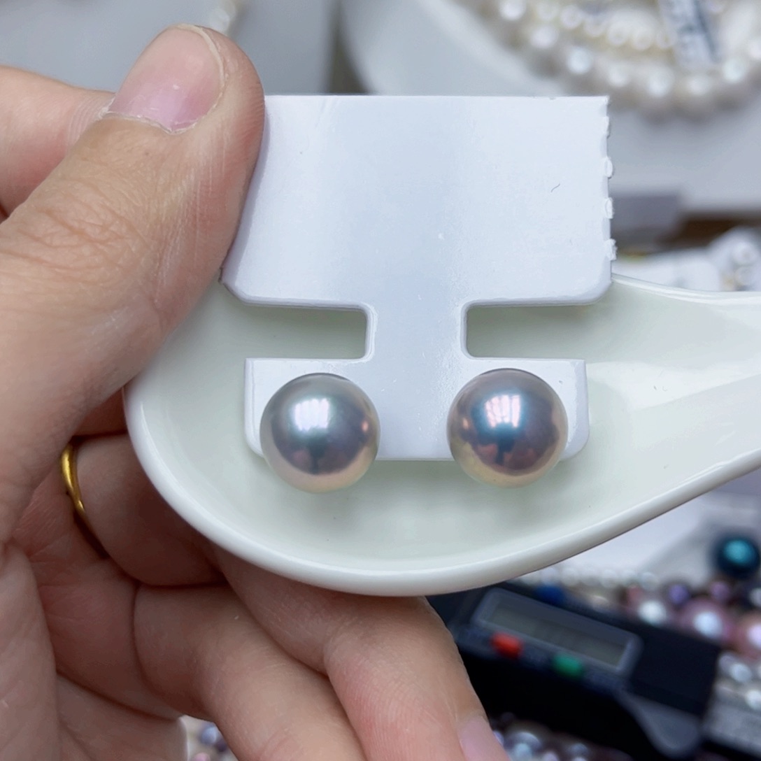 淡水珍珠耳饰银S925镶嵌