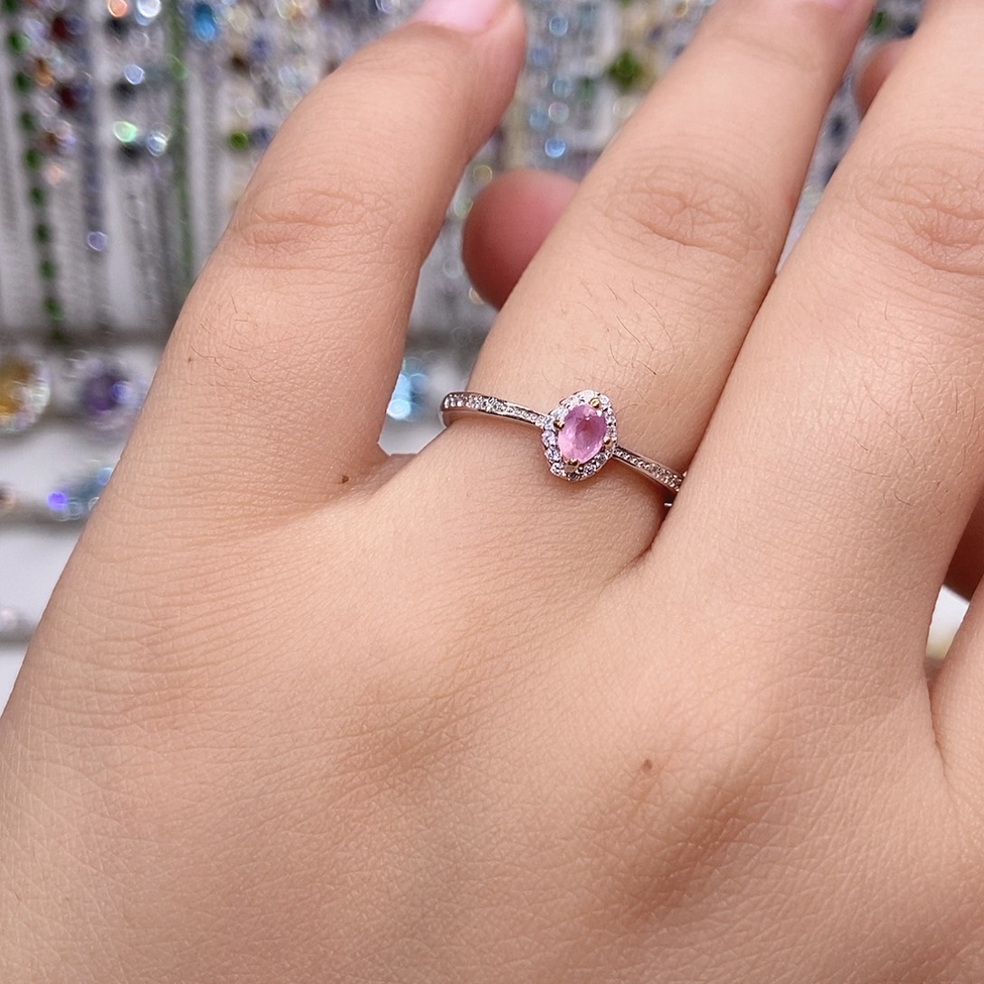 尖晶石戒指银S925镶嵌