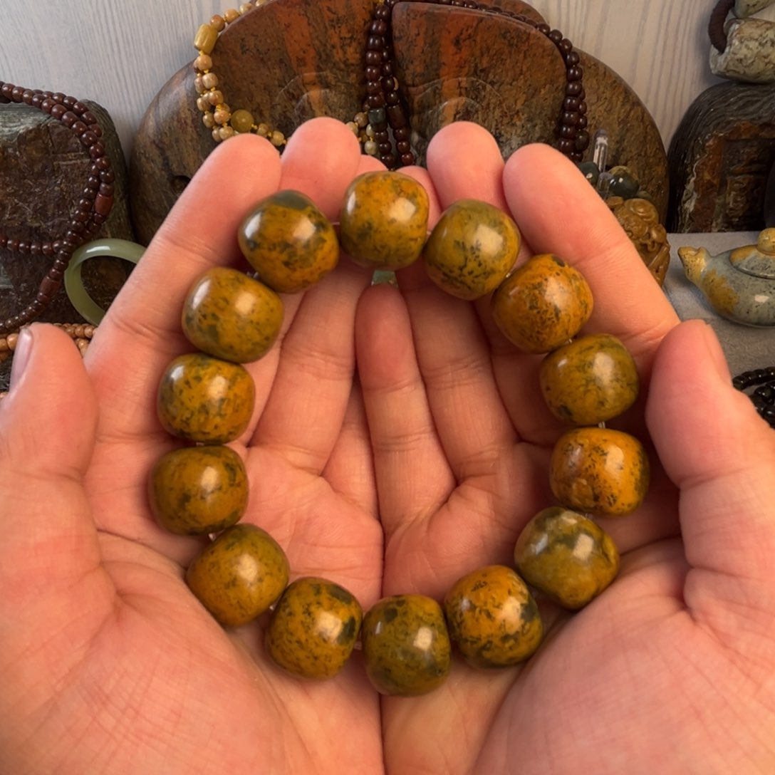 岫岩河磨玉（透闪石质玉）手串未镶嵌꧁****