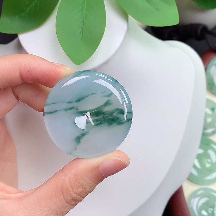 翡翠未镶嵌颈饰平安扣 38-6.2mm