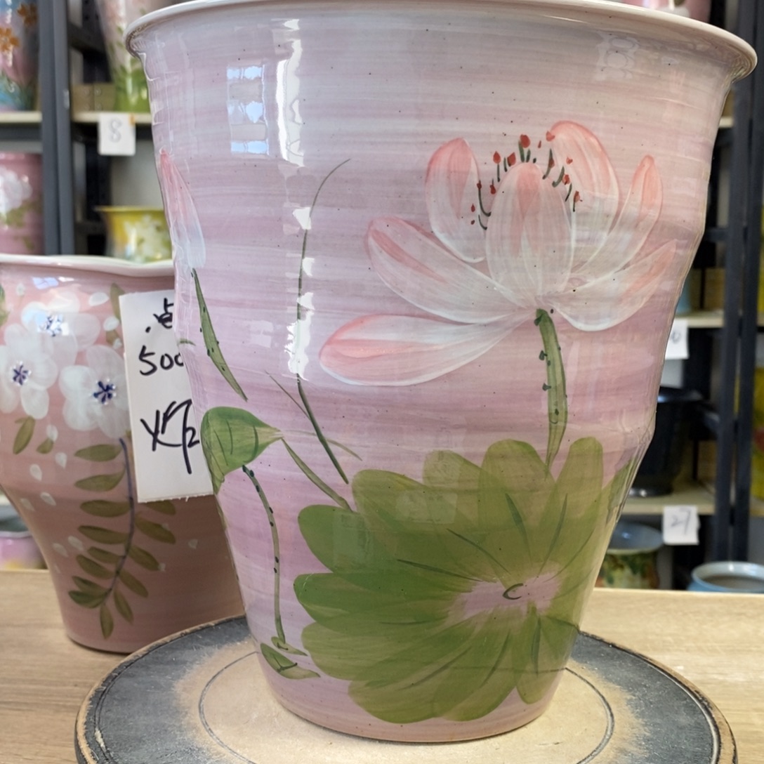景德镇手工手绘陶瓷花盆
