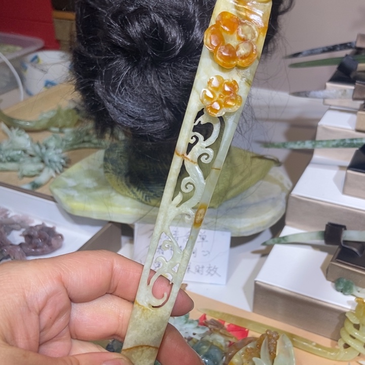 蛇纹石玉发饰未镶嵌