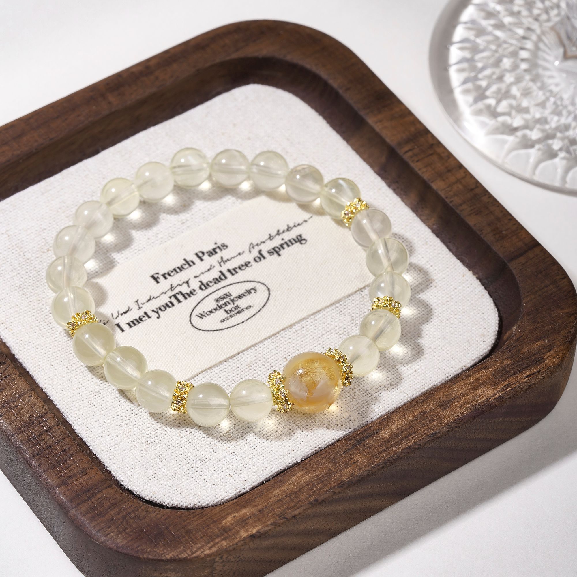 【粉雾摇光】湖水绿冰透水晶手串女款