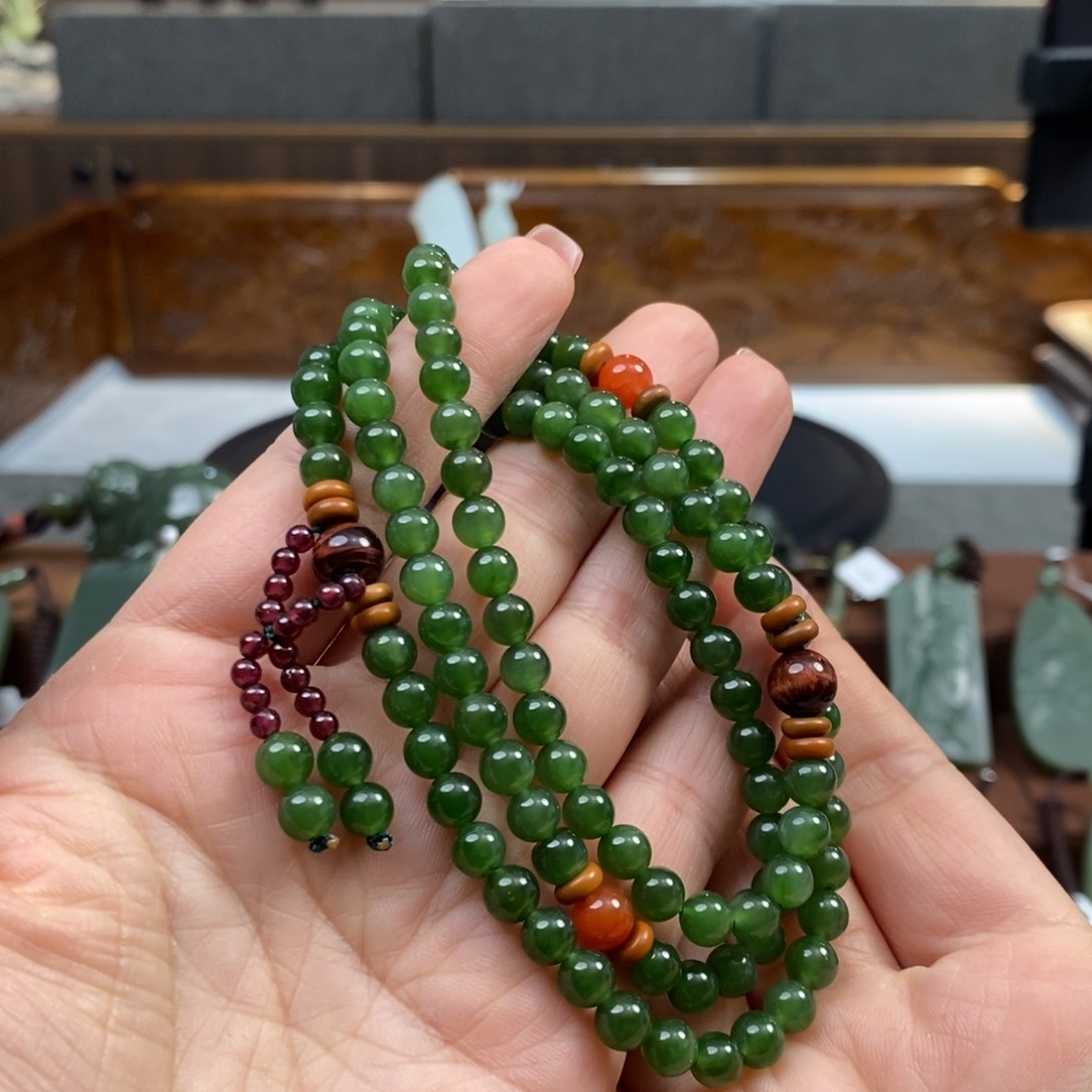 和田玉（碧玉）手链未镶嵌梦**蛰