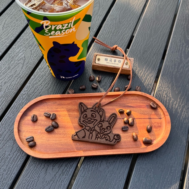 手工diy纯咖啡渣香牌挂件车挂包挂冰箱贴