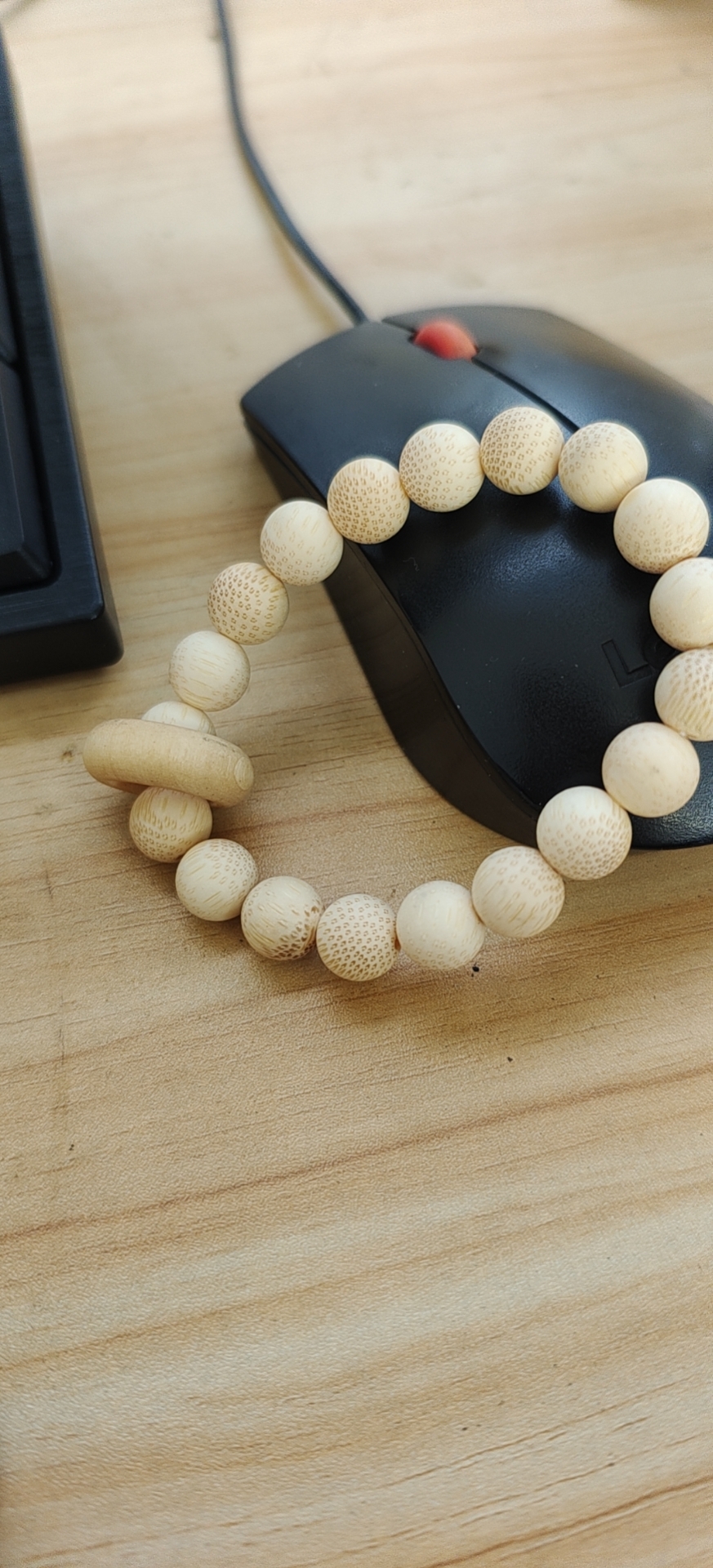 实心竹雕刻小珠子串