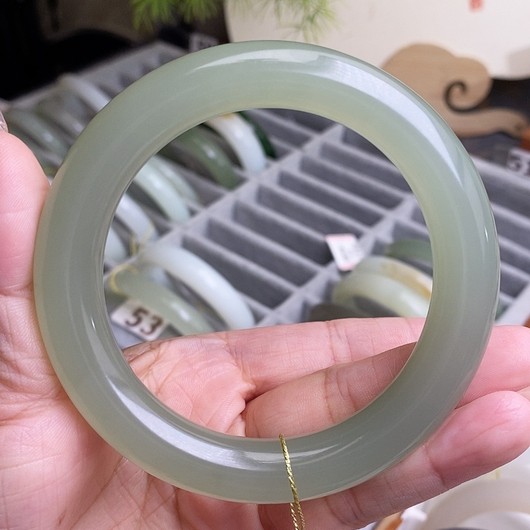 和田玉手镯未镶嵌60