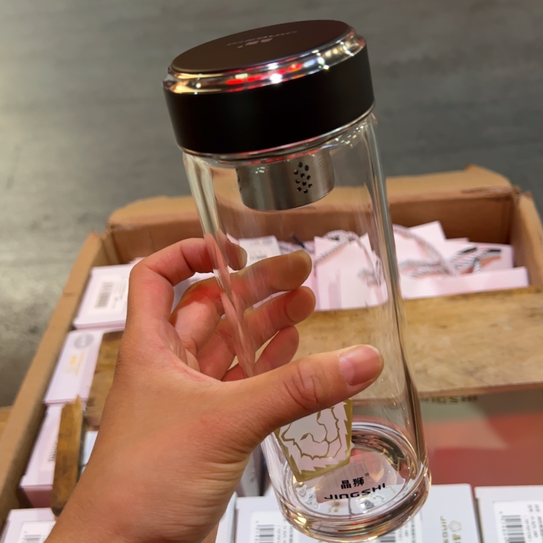 晶单层烫手玻璃杯500哑光黑色玻璃杯500