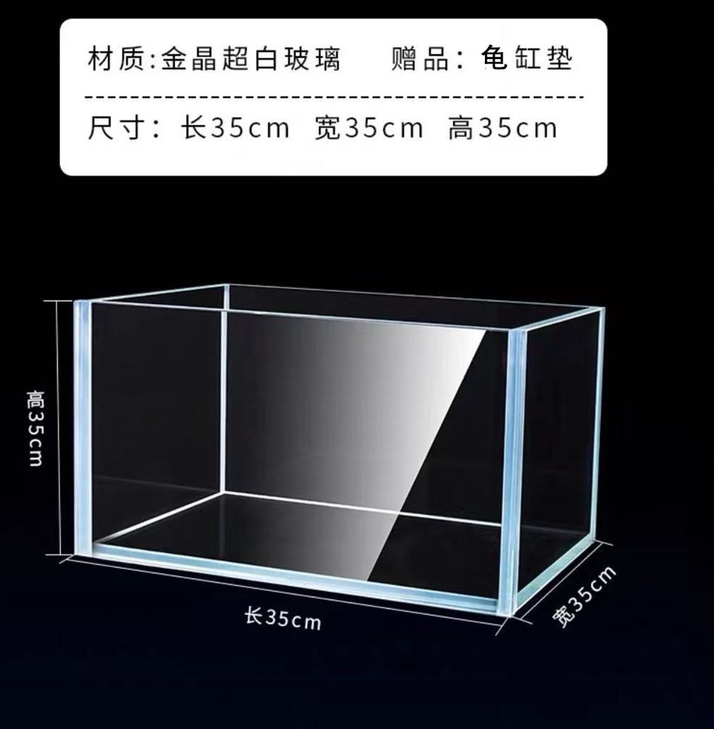 乌龟鹰嘴龟玻璃缸长宽高各35cm