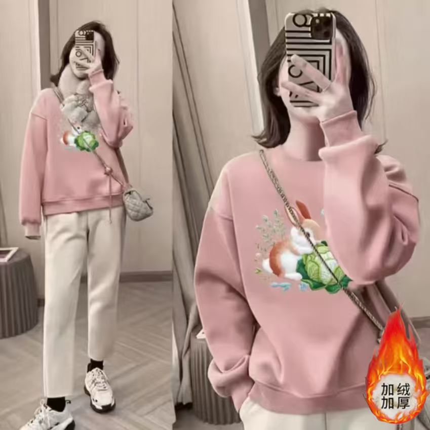 【加绒款】2025冬款加绒加厚圆领卫衣运动时尚百搭宽松男女同款12