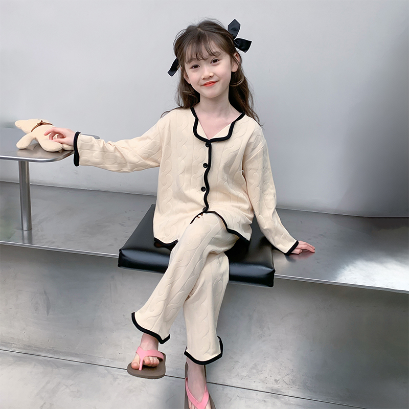 儿童女睡衣2025新款女童春秋休闲初中生两件套女孩秋季网红居家服