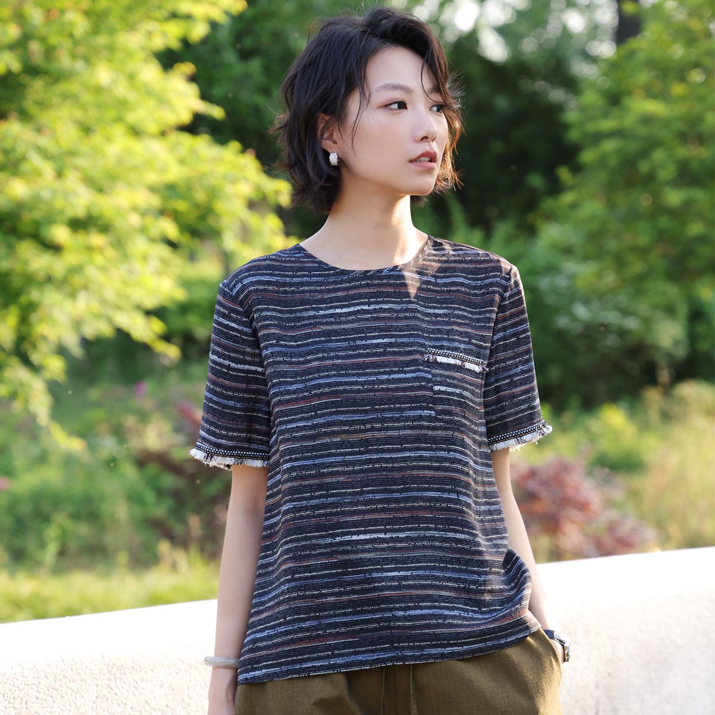 ZOZO HOME | 细节聚焦色彩斑澜夏季香风流苏时尚短袖t恤q173748p