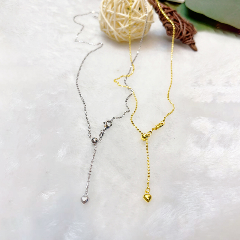 链子925银 S925银车圆珠项链素链时尚百搭