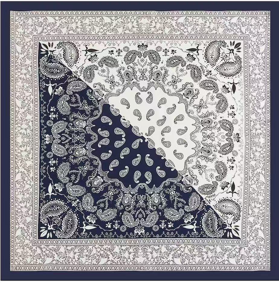 A23【复古佩斯利】 90X90 花纹老钱风丝毛气质围巾披肩方巾