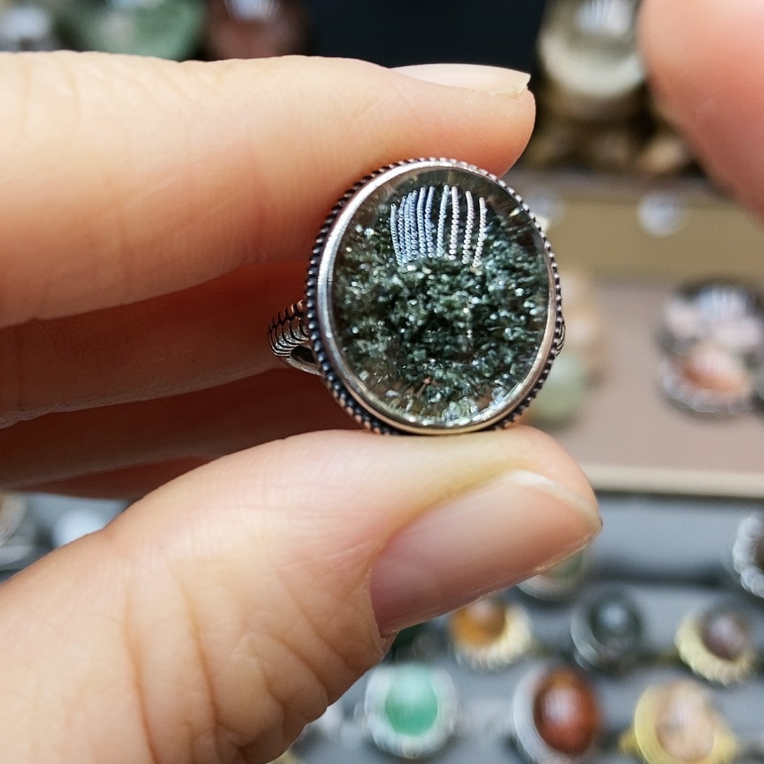 水晶戒指银S925镶嵌陌