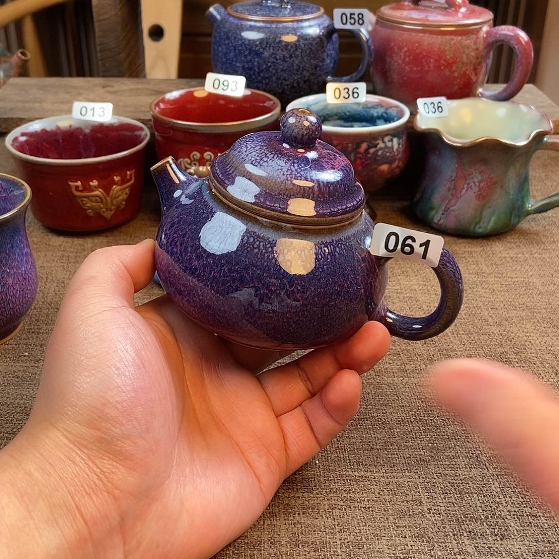 摆件钧瓷茶壶茶具