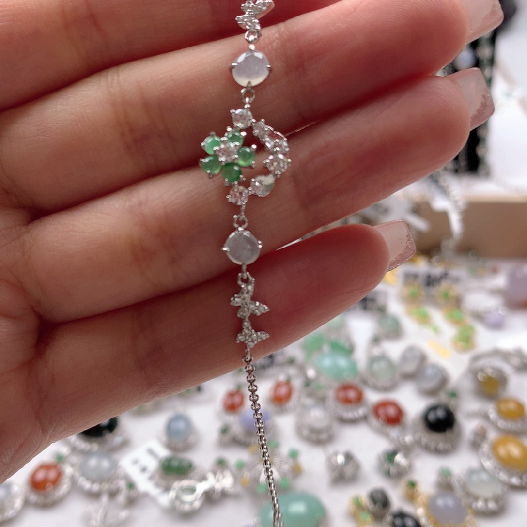 翡翠戒指银S925镶嵌334444