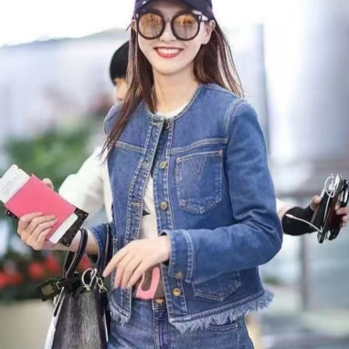99新 LouisVuitton/路易威登 水洗蓝流苏边牛仔外套/40码/30787