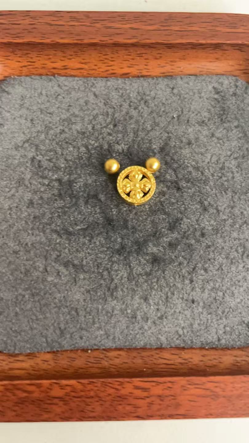 足金999 卡4古法金珠金刚杵