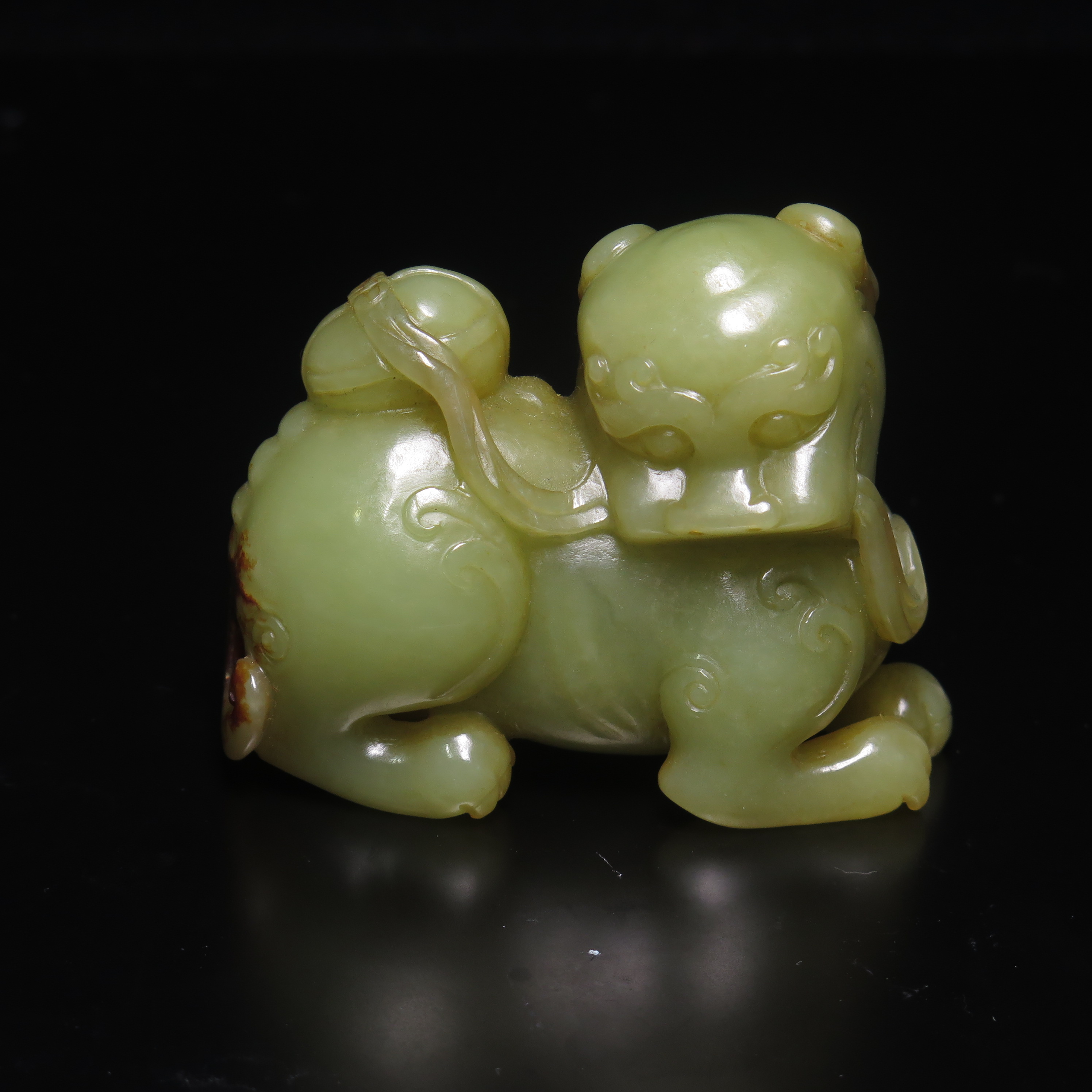 晚清黄玉瑞兽/MZ332926/和田玉/民族文物