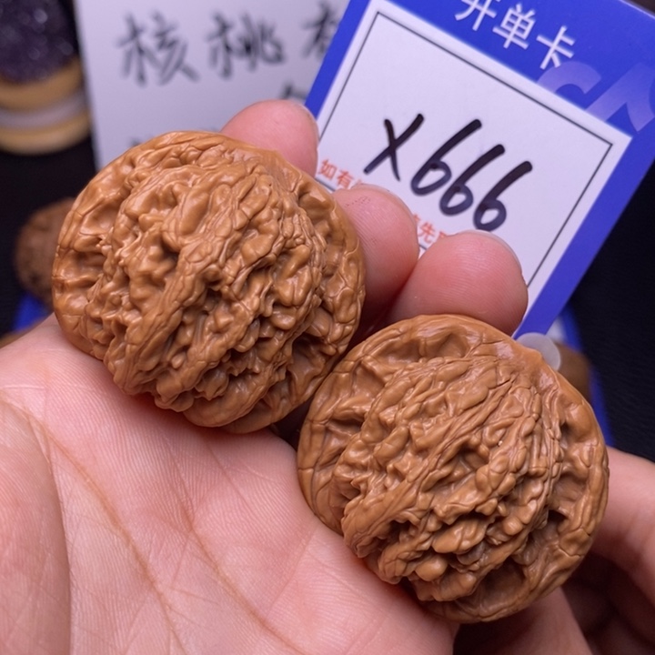文玩核桃把件41狮虎兽x666
