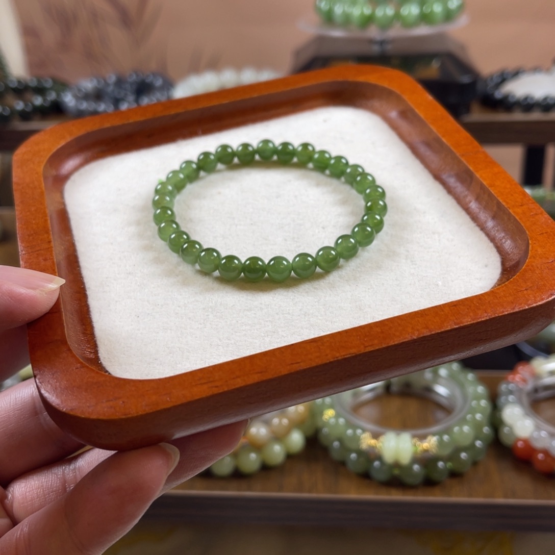 手串银S925镀金镶嵌和田玉