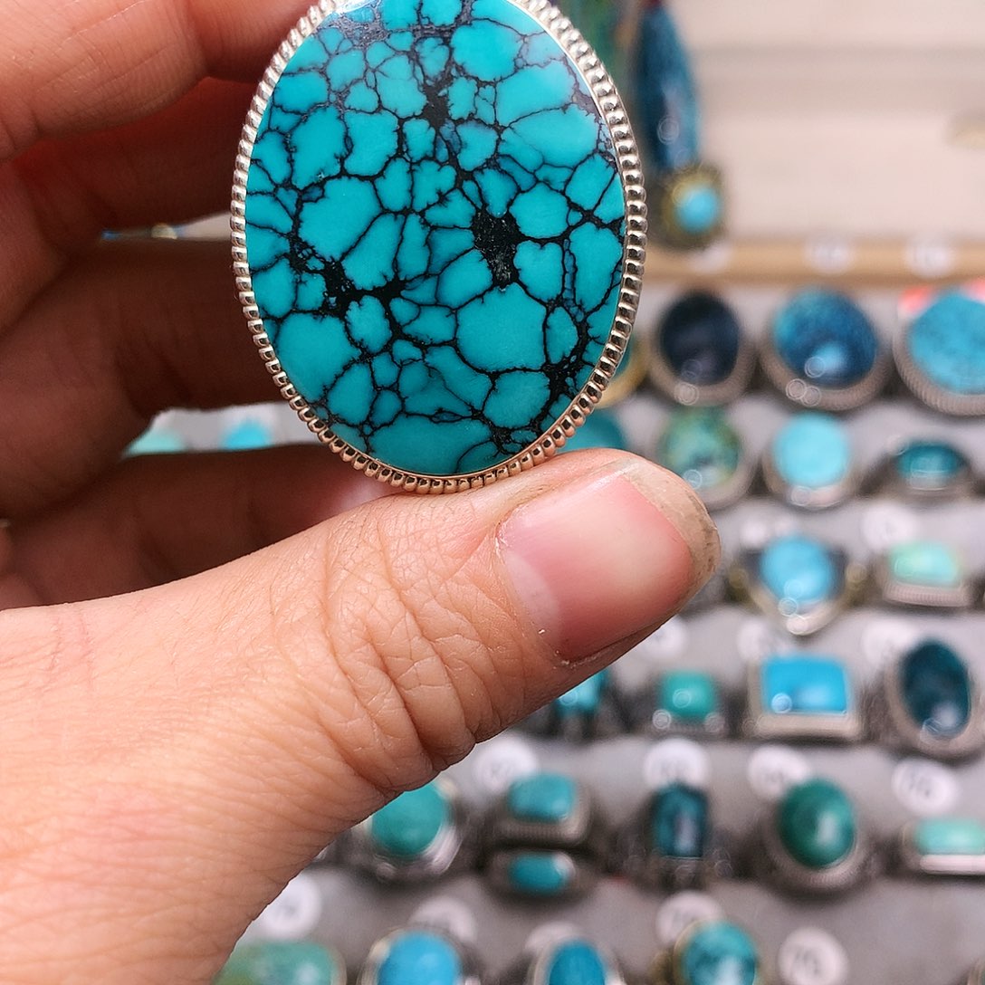 绿松石挂件银S925镶嵌信*