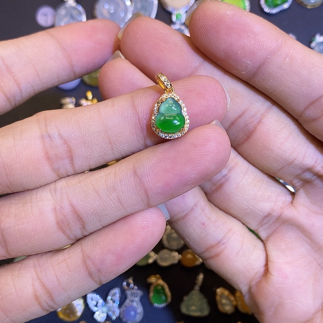 吊坠(不含链)银S925镶嵌翡翠୧****