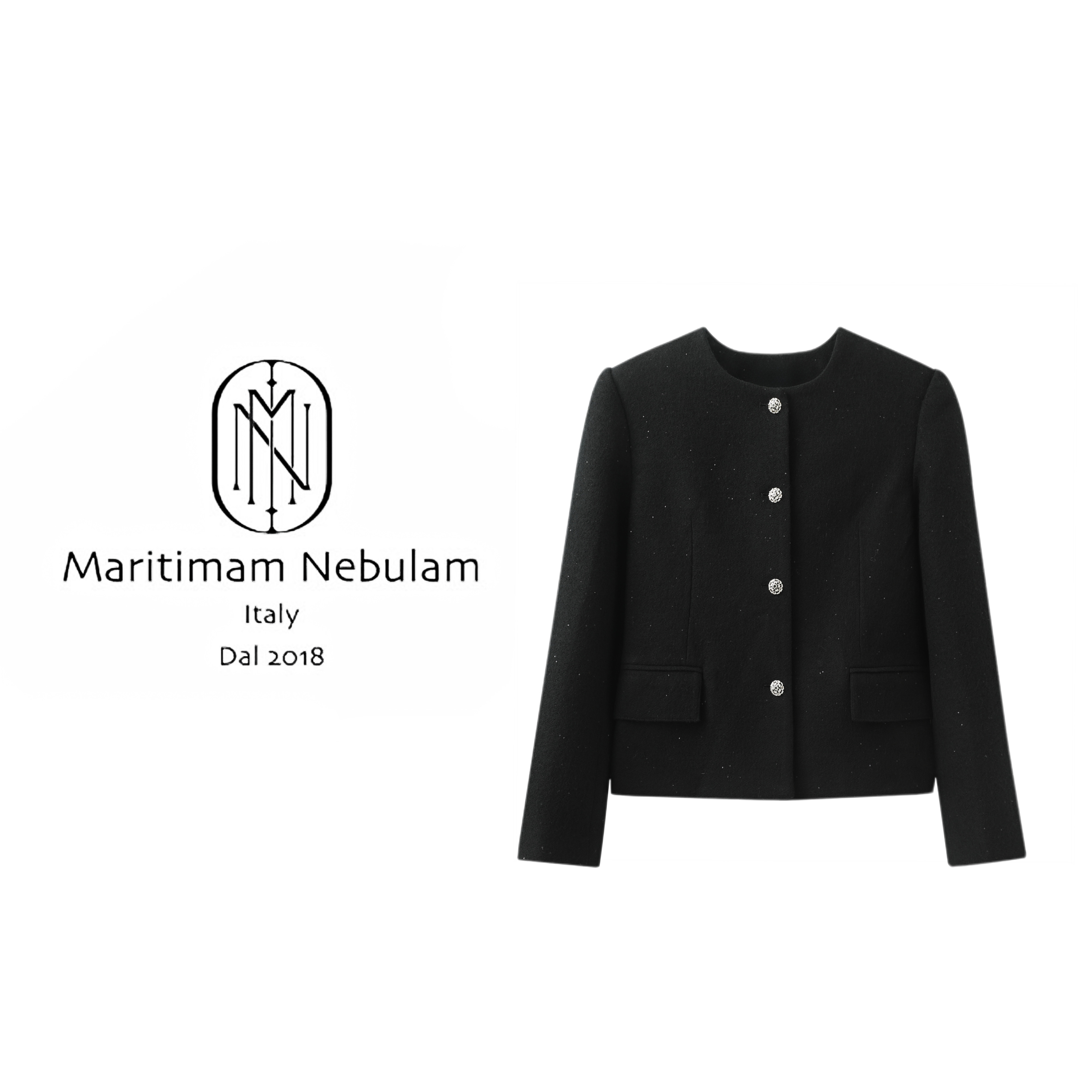 MN.【雾都晚宴】圆领正肩小香风外套 JH19424