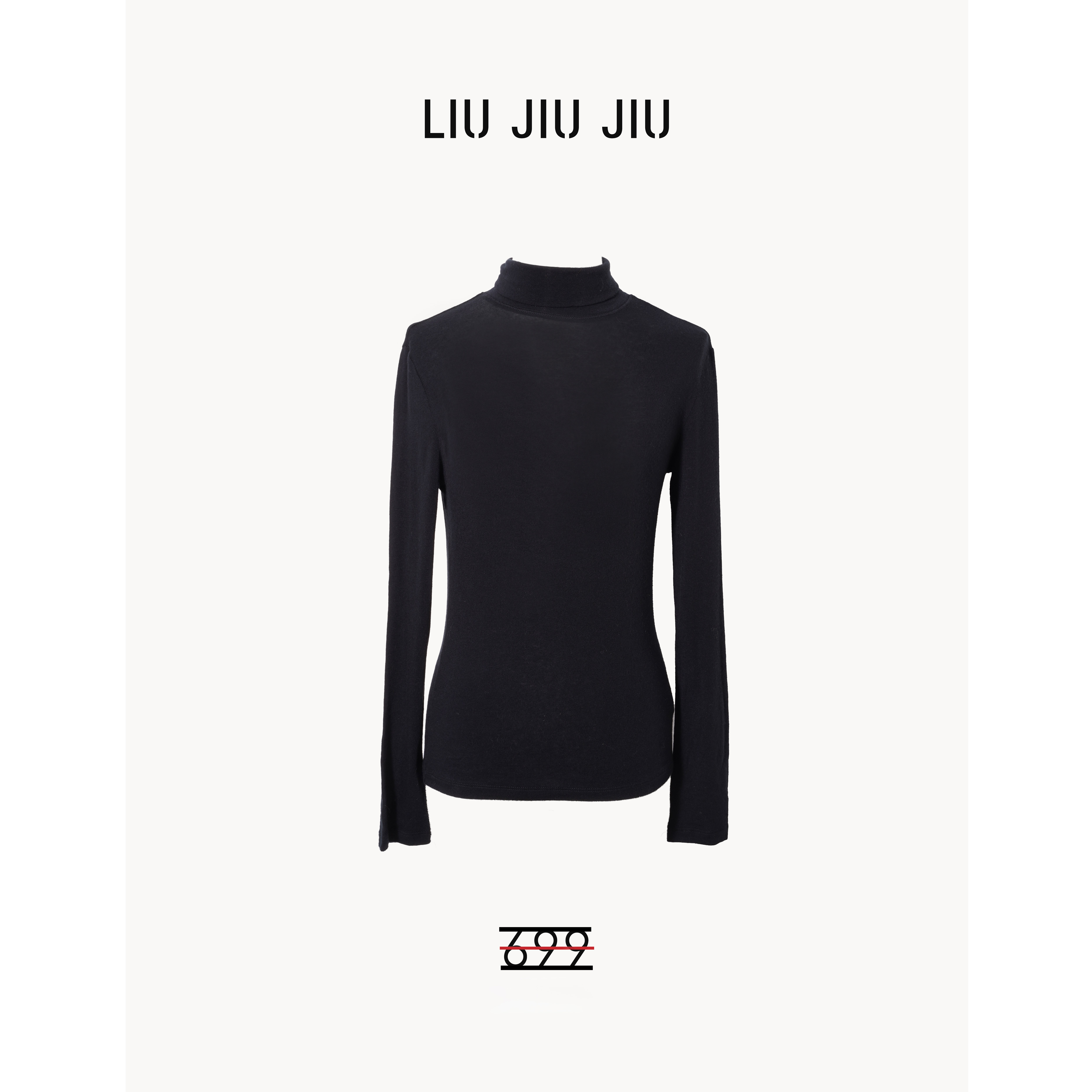 LIUJIUJIU 欧货复古半高领复古设计天丝混纺秋冬打底上衣TX4949L