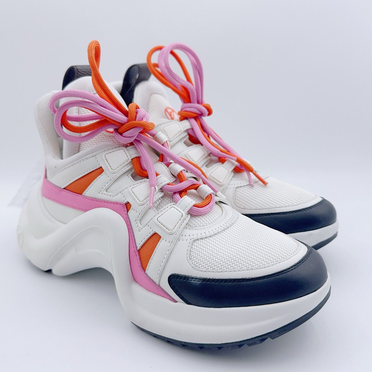 95新 LouisVuitton/路易威登 37码/红白线条拱桥老爹鞋/ys00899