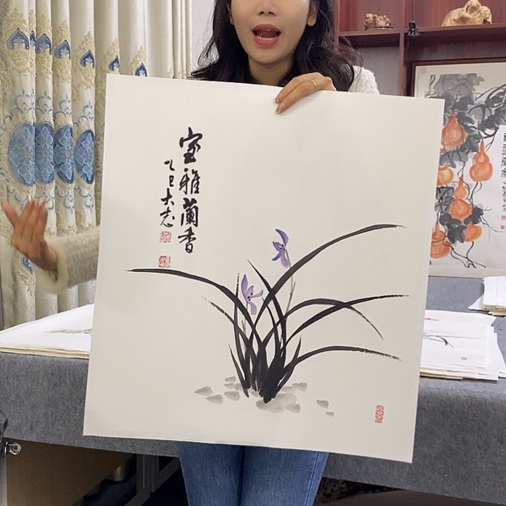 国画纯手绘国画写意作品50*50