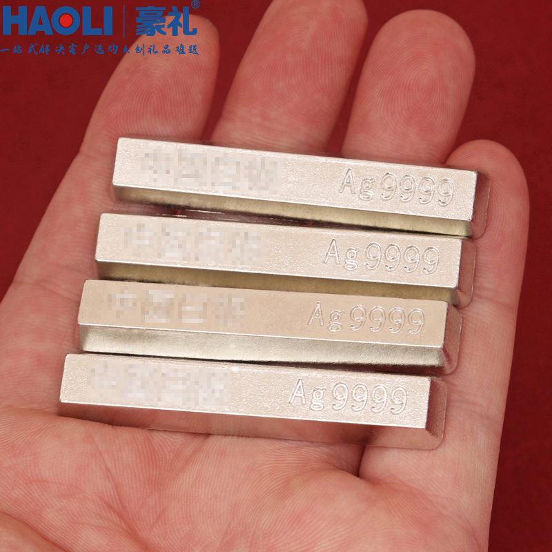 银色小银条摆件仿真白金银块银砖橱窗摆设聚宝盆填充物装饰工艺品