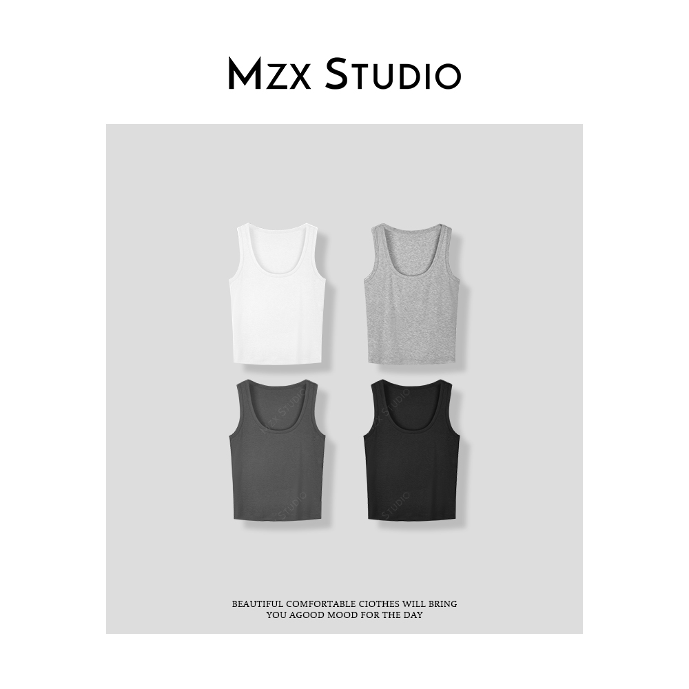 MZX 夏季羊毛天丝百搭简约背心吊带上衣BX8319-R