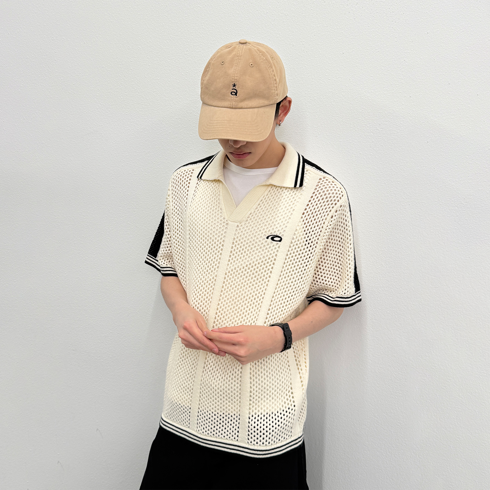 roaringwild a arch 咆哮野兽 拼接POLO针织衫