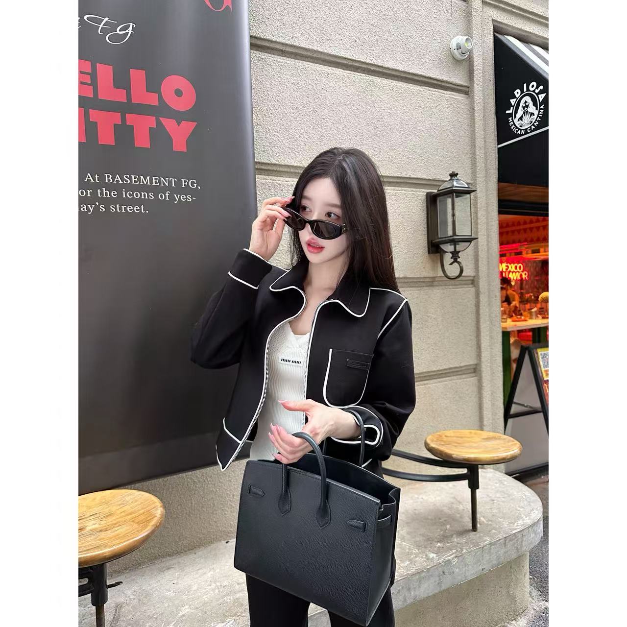 【ULA LIMIT】 M+ {超越同款}撞色翻领短外套-WT25738A