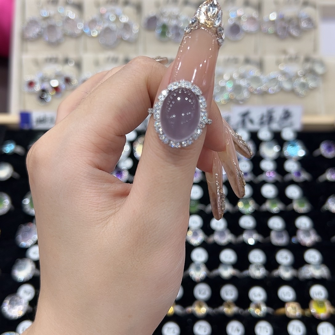 桃***L戒指萤石银S925镶嵌