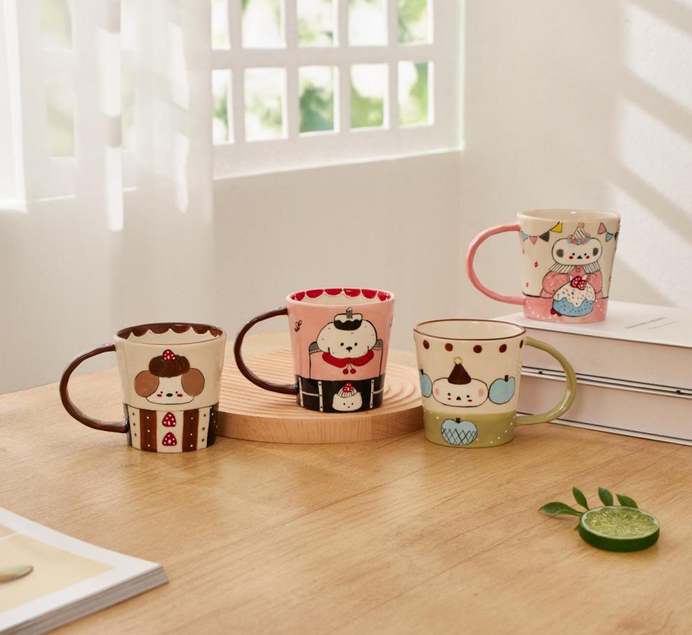 【萌宠派对】无盖款手捏马克杯学生带盖韩式复古牛奶杯