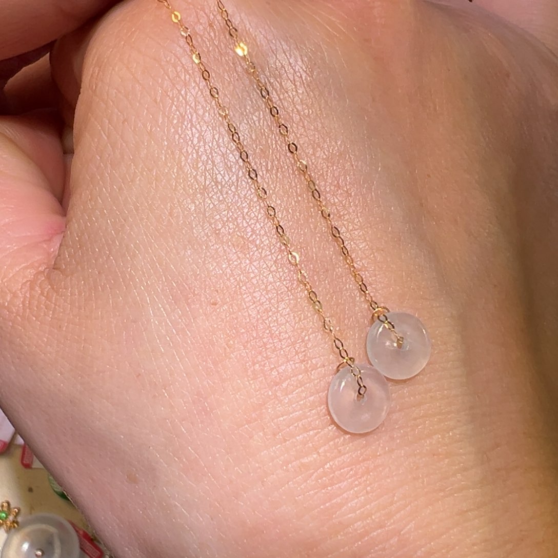 翡翠颈饰18K金镶嵌耳环