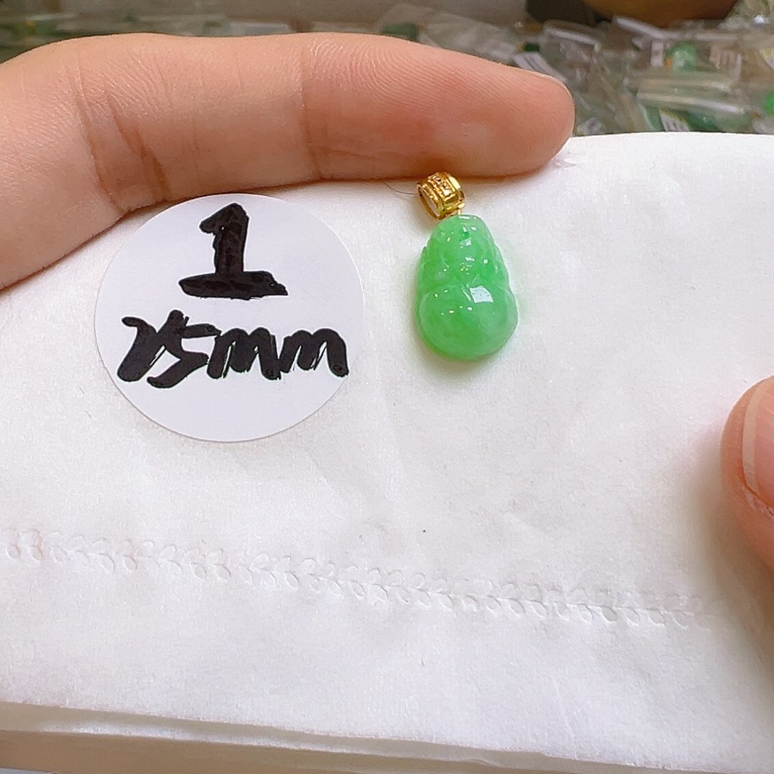 翡翠18K金镶嵌吊坠(不含链)翡翠