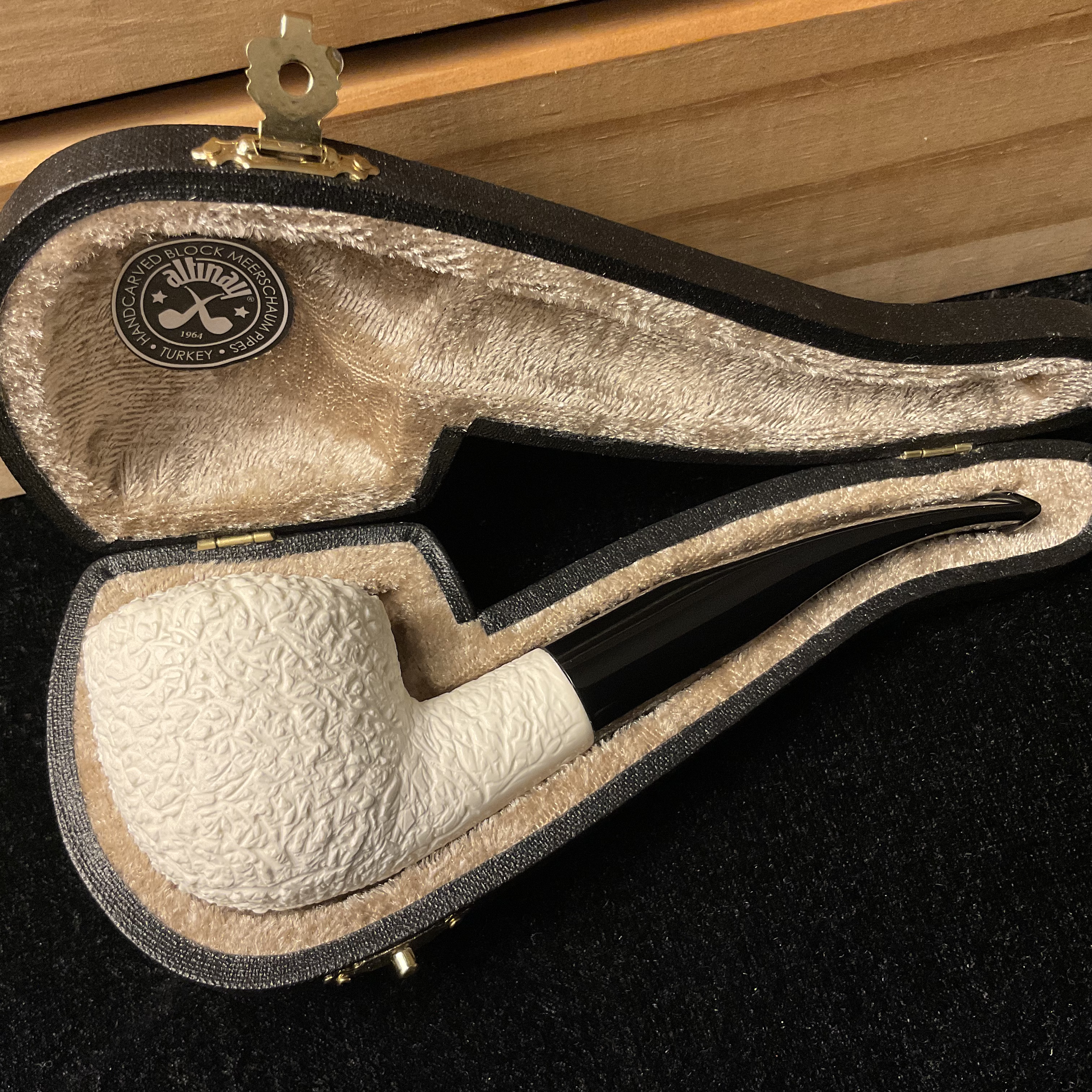 【签名款】土耳其奥迪内海泡石烟斗品牌海岩雕刻弯款都柏林烟斗