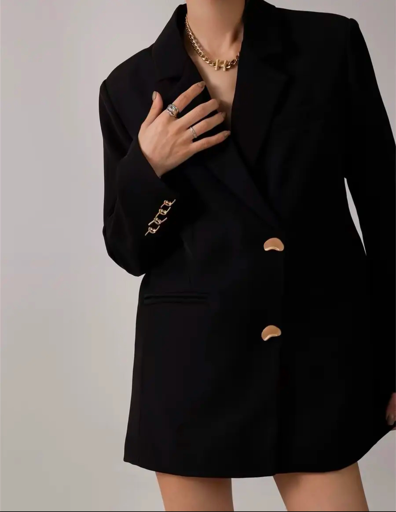 春秋款原创设计翻驳领小西装外套女秋季阔形设计感休闲西服上衣