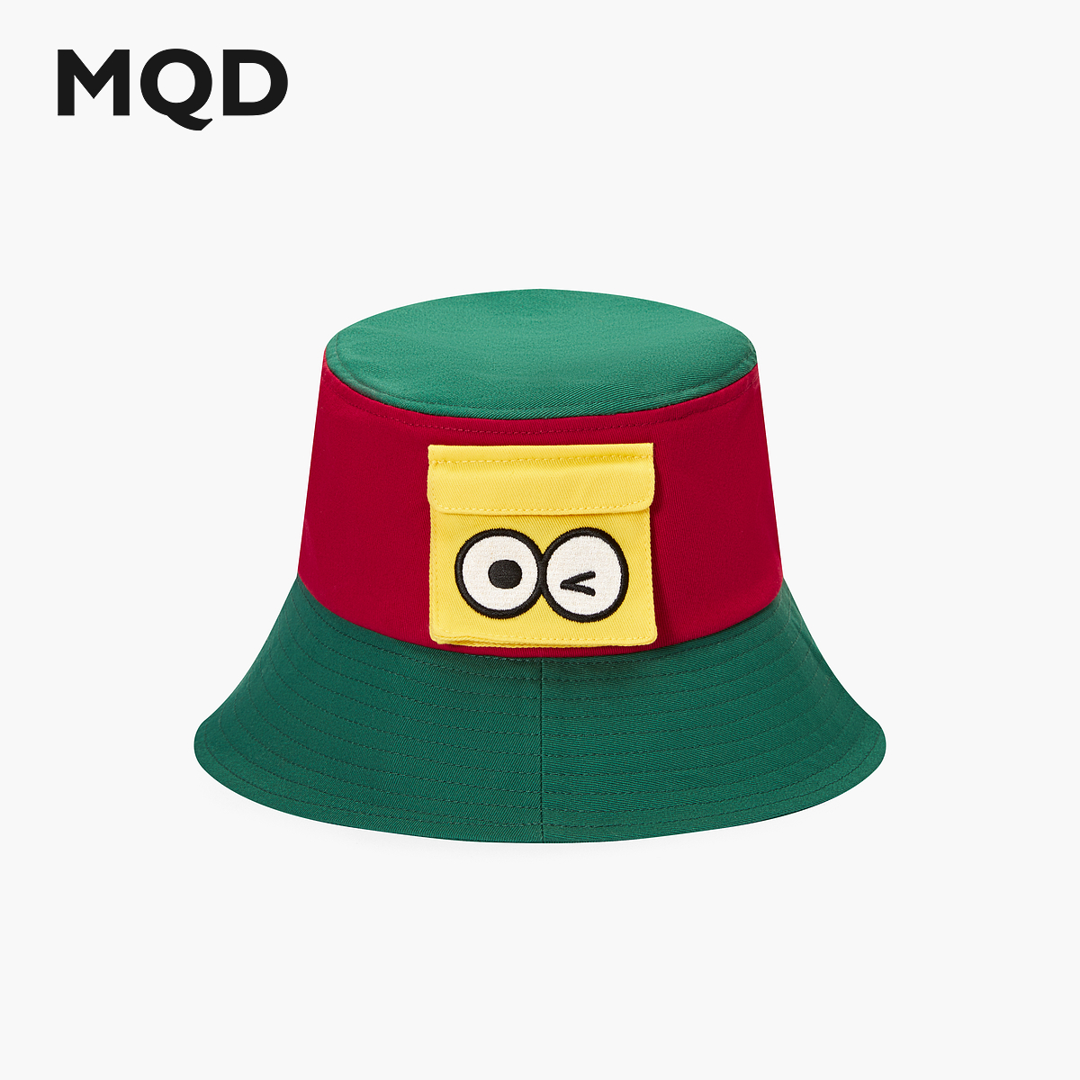 MQD男童25冬新款学院风撞色字母渔夫帽休闲露营儿童帽子GT5412812