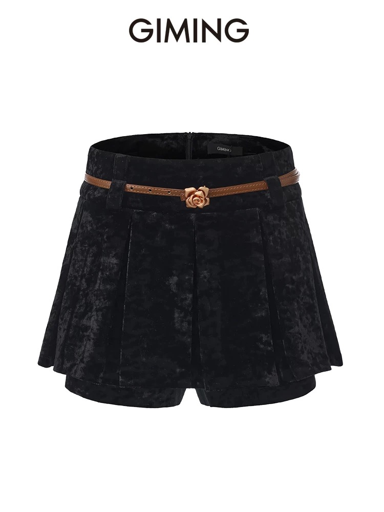 GIMING设计师品牌A字版裤裙显腿细简约时尚半裙女款