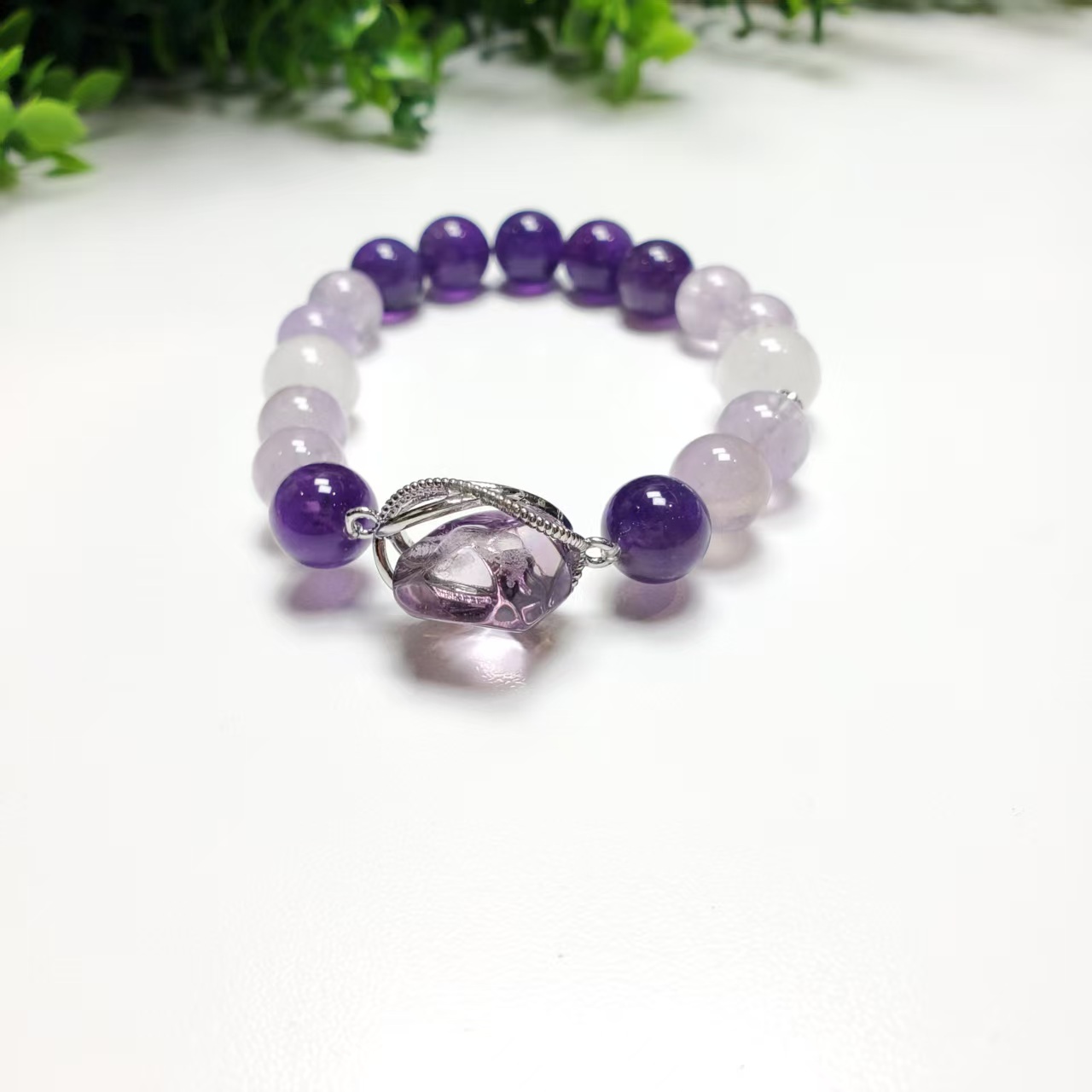 Q177【赵小姐】时尚百搭紫水晶单圈手链