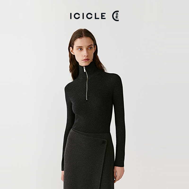 【9.26上新】ICICLE之禾25早秋新品易打理美丽诺羊毛套头针织衫0680