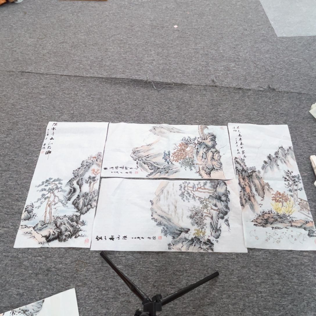 国画四张绘画绘画